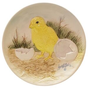 Vtg 1992 Lowell Davis "New Day" Easter Plate Chick & Egg